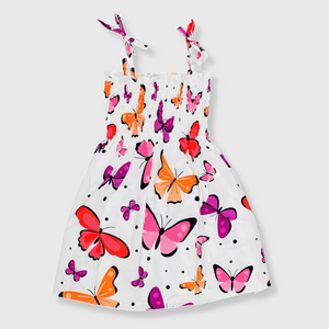 Girl's Ruched Butterfly Sundress