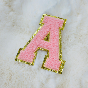 CP1092 -  Pink with Gold Chenille Letters