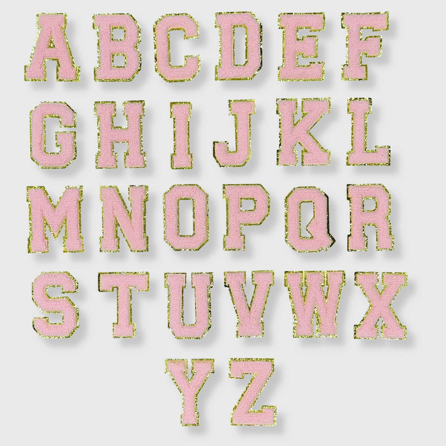 CP1092 -  Pink with Gold Chenille Letters