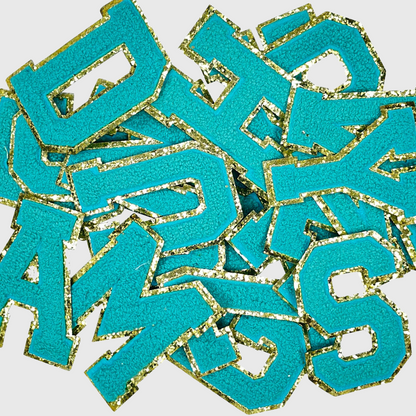 CP1093 -  Turquoise with Gold Chenille Letters