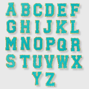 CP1093 -  Turquoise with Gold Chenille Letters