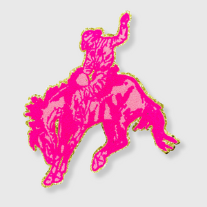 CP1043 - Cowboy Horse Pink Chenille Patch