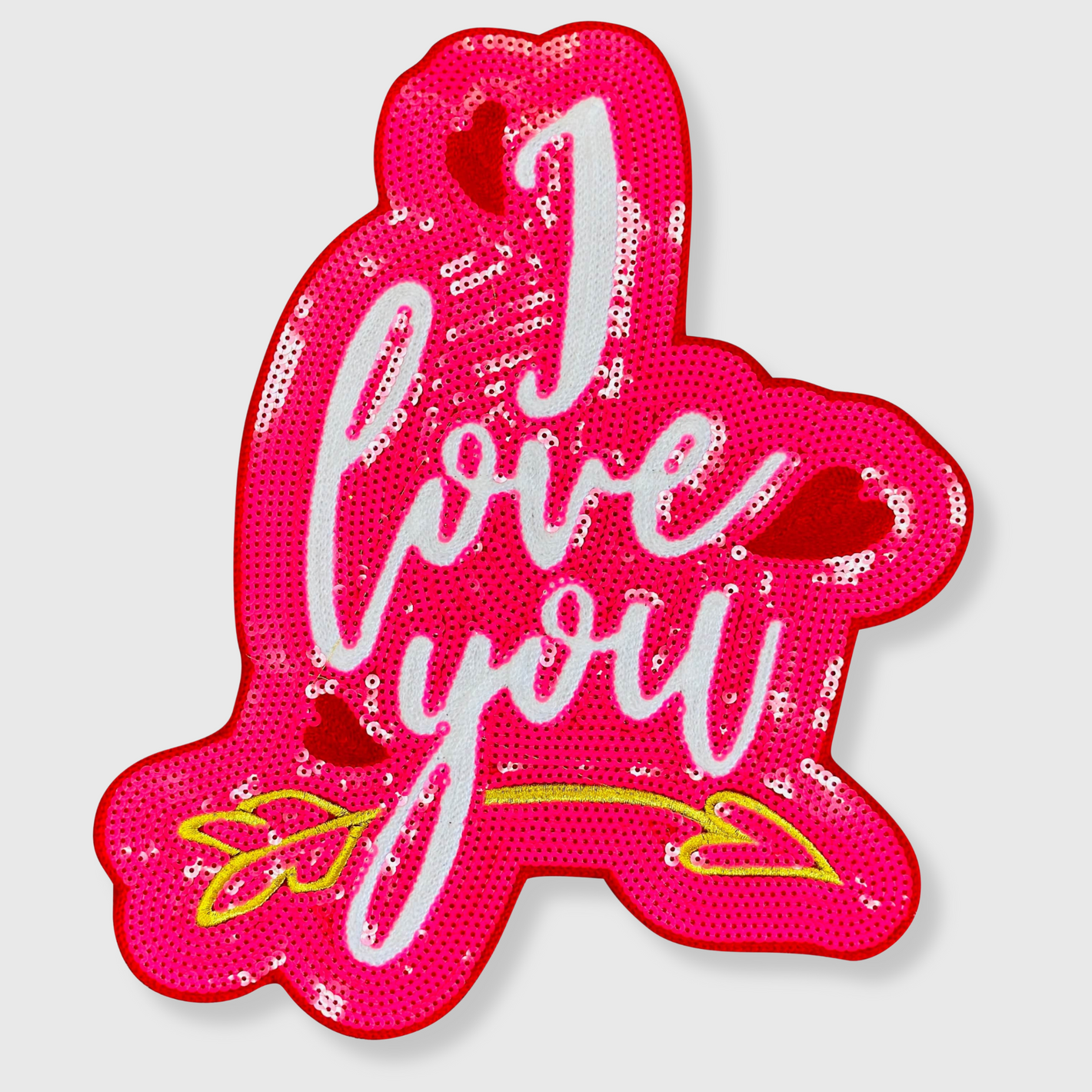 CP1009 - I Love You Chenille Sequin Patch