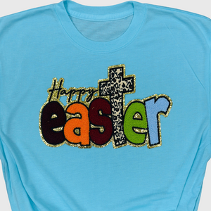 CP1084 - Happy Easter Cross Chenille Patch