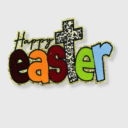 CP1084 - Happy Easter Cross Chenille Patch