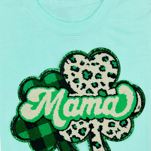 CP1086 -  St. Patrick Mama Clover Chenille Patch