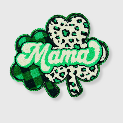 CP1086 -  St. Patrick Mama Clover Chenille Patch