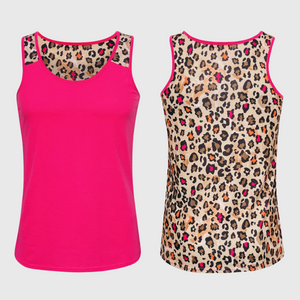 Cheetah Hot Pink Polyester Tank Top