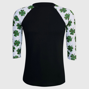 St. Patrick's Clover Cheetah Black Polyester Top