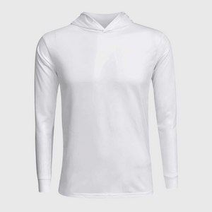 Polyester White Cotton-Feel Lightweight Hoodie