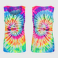 Tie Dye Neon Rainbow Black Tank Top