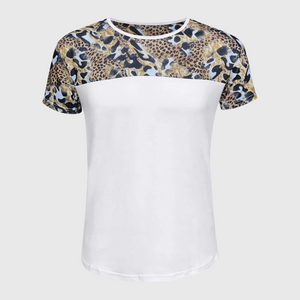 Cheetah Abstract White Short Sleeve Top