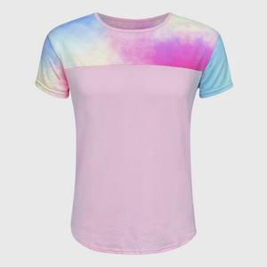 Tie Dye Pastel Pink Short Sleeve Top