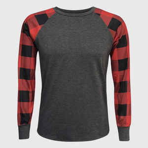 Plaid Red Long Sleeves Polyester