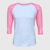 Lace Sleeves Top - White/Pink