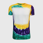 Mardi Gras Tie Dye Blank Faux Bleached Top