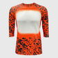 Halloween Orange Raglan Blank Faux Bleached Top