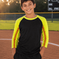 ILTEX Apparel 2T / Black/Yellow Softball Sleeve Raglan Kids