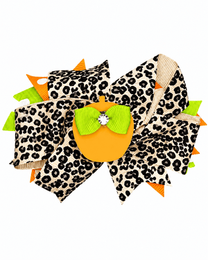 ILTEX Apparel Accessory Bow - Cheetah Pumpkin
