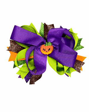 ILTEX Apparel Accessory Bow - Pumpkin Glitter