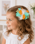 ILTEX Apparel Accessory Bow - Turquoise Orange