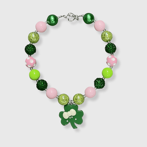 ILTEX Apparel Accessory Bubblegum Necklace - St. Patrick's Clover Green Pink