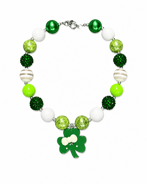 ILTEX Apparel Accessory Bubblegum Necklace - St. Patrick's Clover Striped