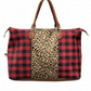 ILTEX Apparel Accessory Buffalo Plaid Red Cheetah Weekender