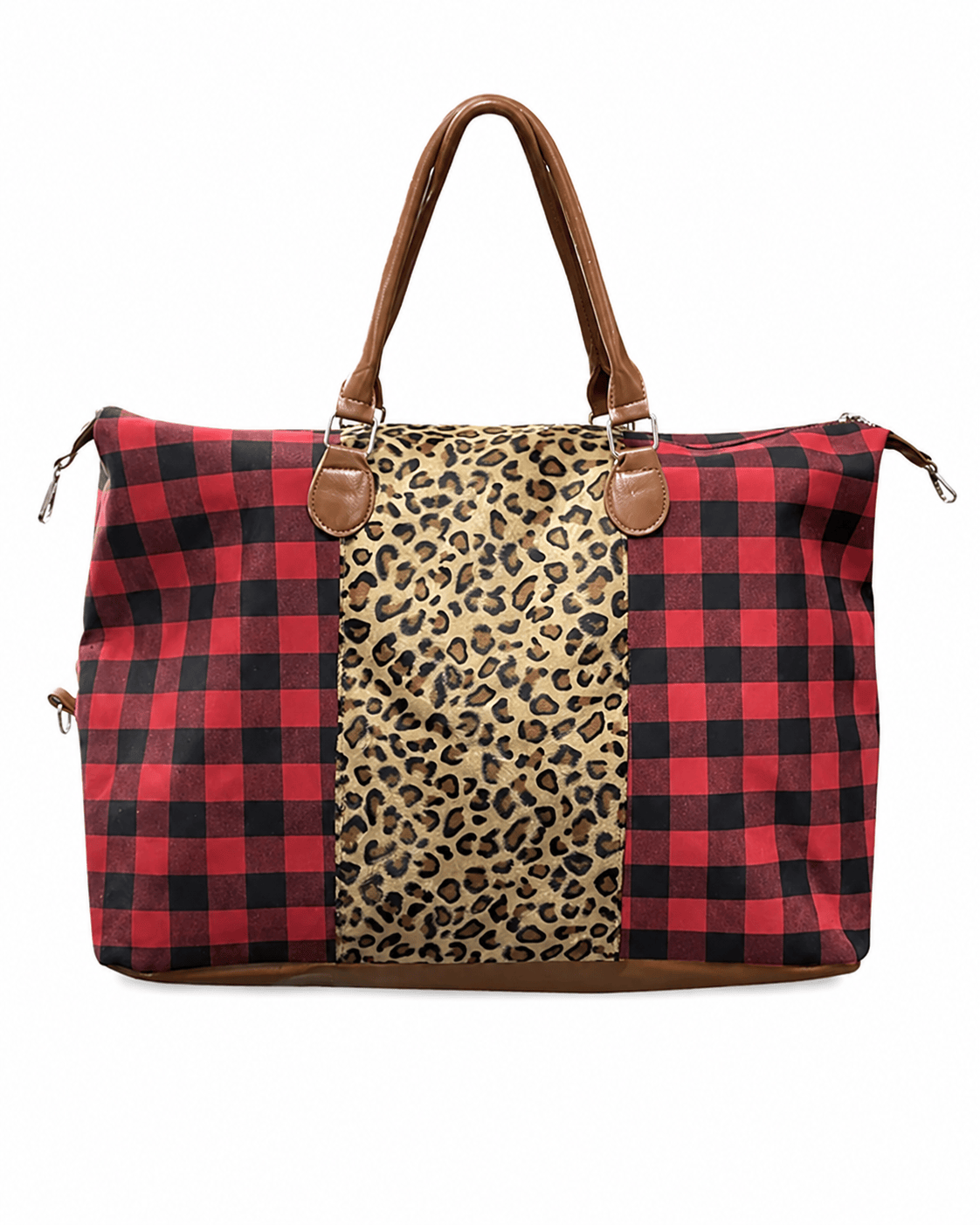 ILTEX Apparel Accessory Buffalo Plaid Red Cheetah Weekender