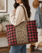ILTEX Apparel Accessory Buffalo Plaid Red Cheetah Weekender