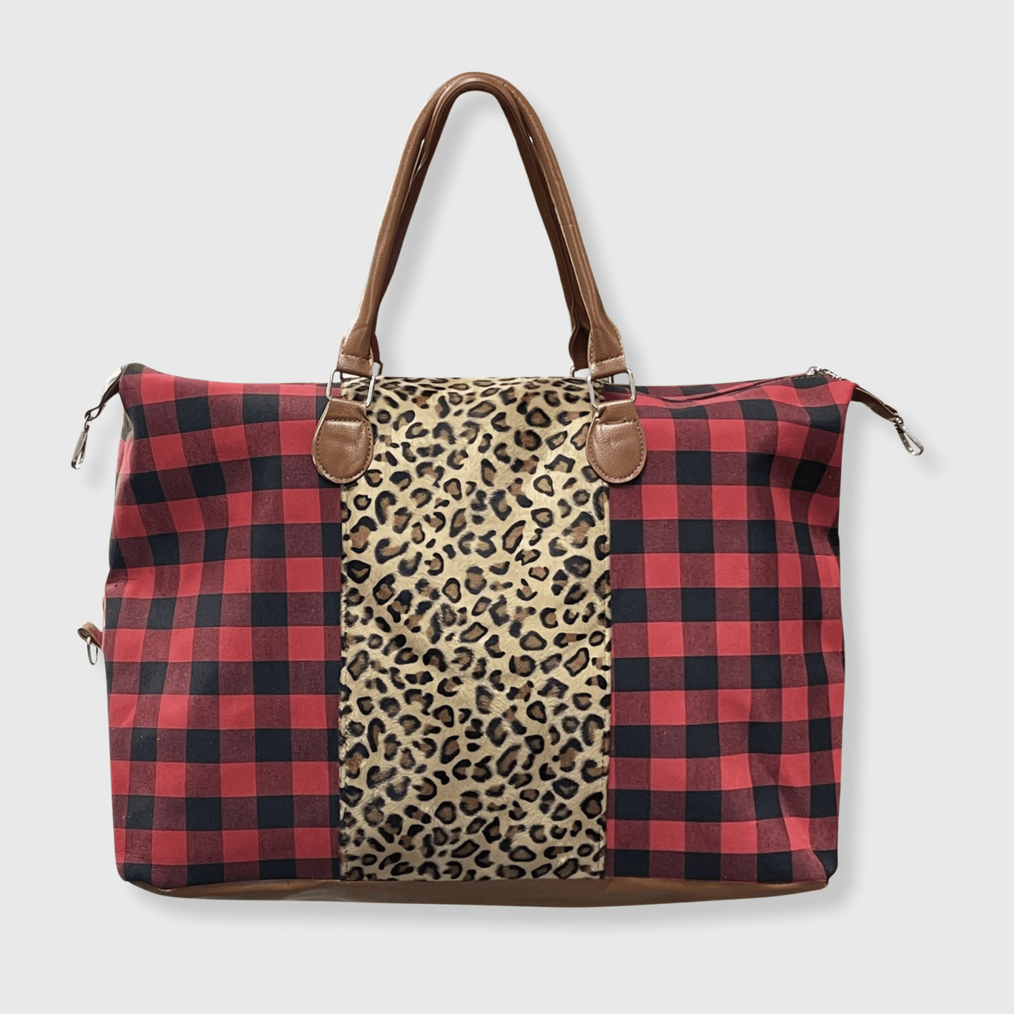 ILTEX Apparel Accessory Buffalo Plaid Red Cheetah Weekender