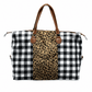 ILTEX Apparel Accessory Buffalo Plaid White Cheetah Weekender