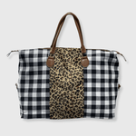 ILTEX Apparel Accessory Buffalo Plaid White Cheetah Weekender