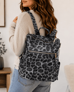 ILTEX Apparel Accessory Cheetah Black Leather Backpack