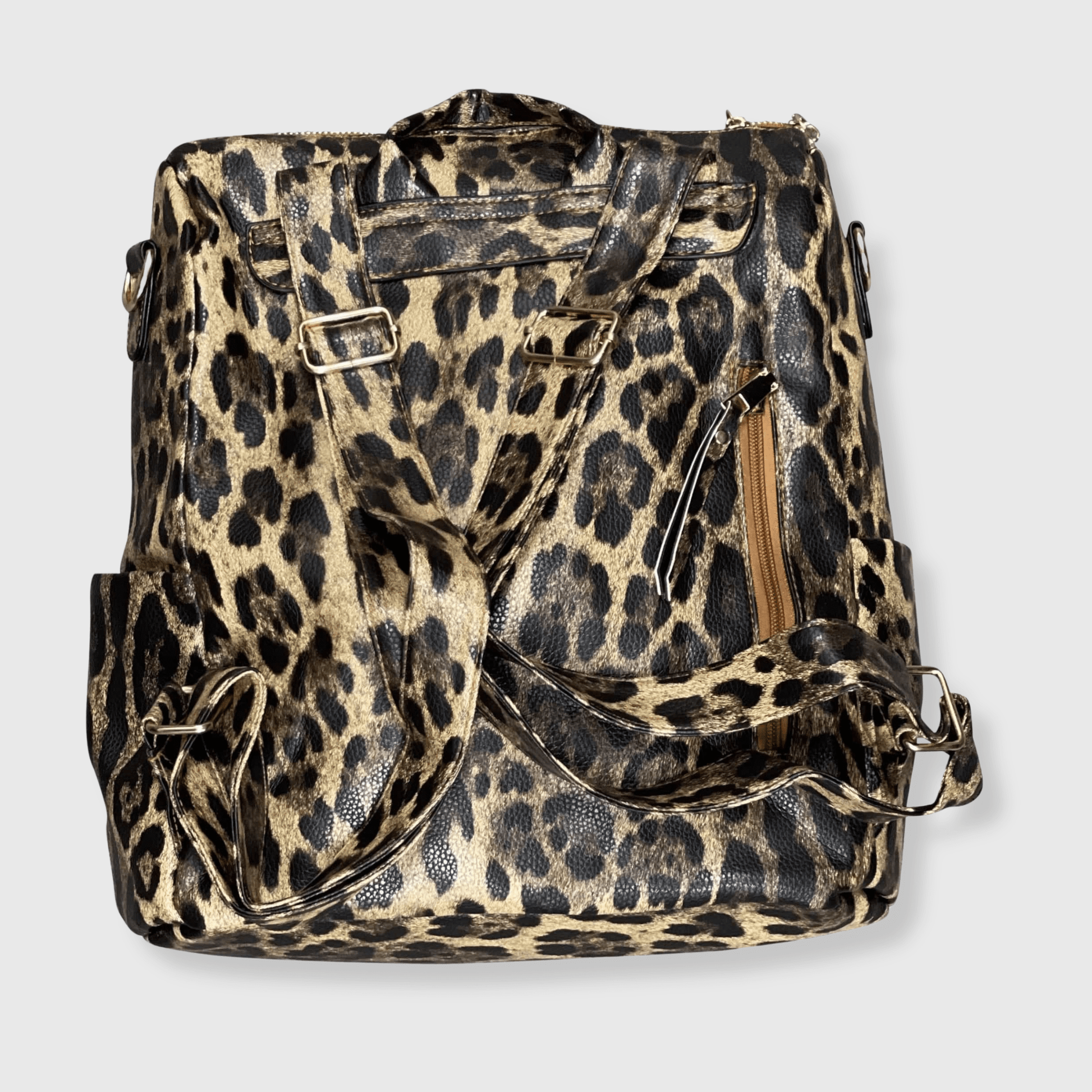 ILTEX Apparel Accessory Cheetah Brown Leather Backpack