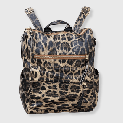 ILTEX Apparel Accessory Cheetah Brown Leather Backpack