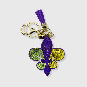 ILTEX Apparel Accessory KC1005 - Mardi Gras Fleur De Lis Keychain