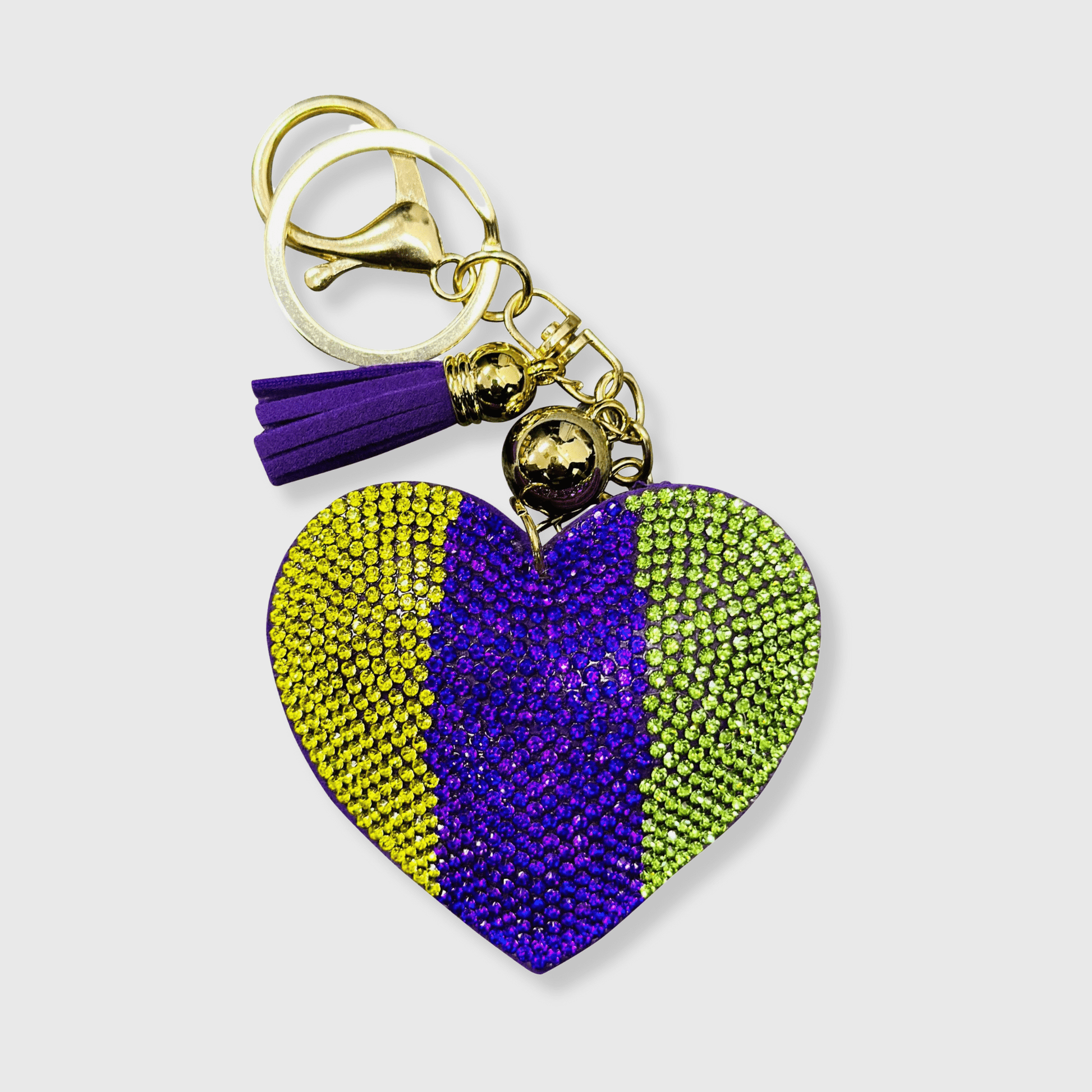 ILTEX Apparel Accessory KC1007 - Mardi Gras Heart Keychain