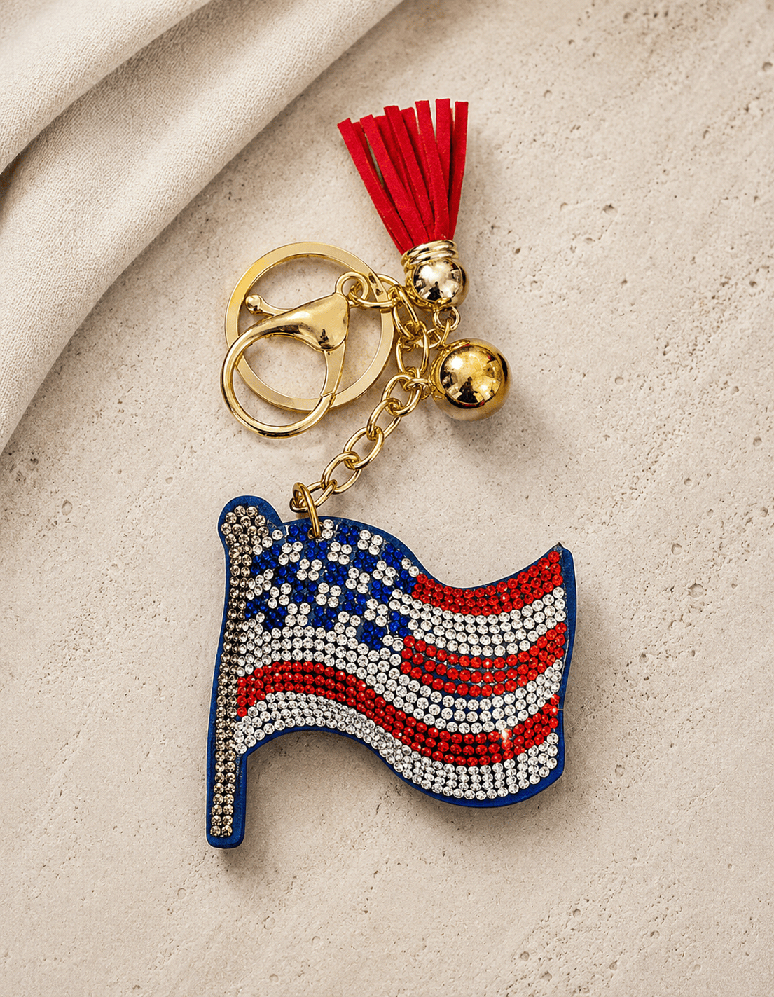 ILTEX Apparel Accessory Keychain - Fourth of July Flag