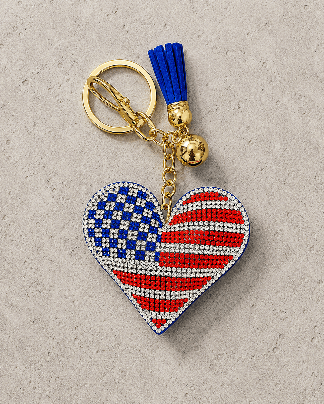 ILTEX Apparel Accessory Keychain - Fourth of July Heart