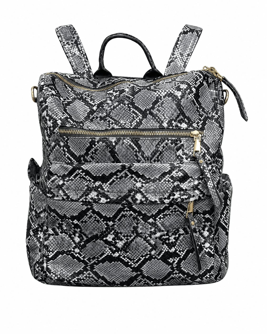 ILTEX Apparel Accessory Snake Black Leather Backpack