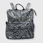 ILTEX Apparel Accessory Snake Black Leather Backpack