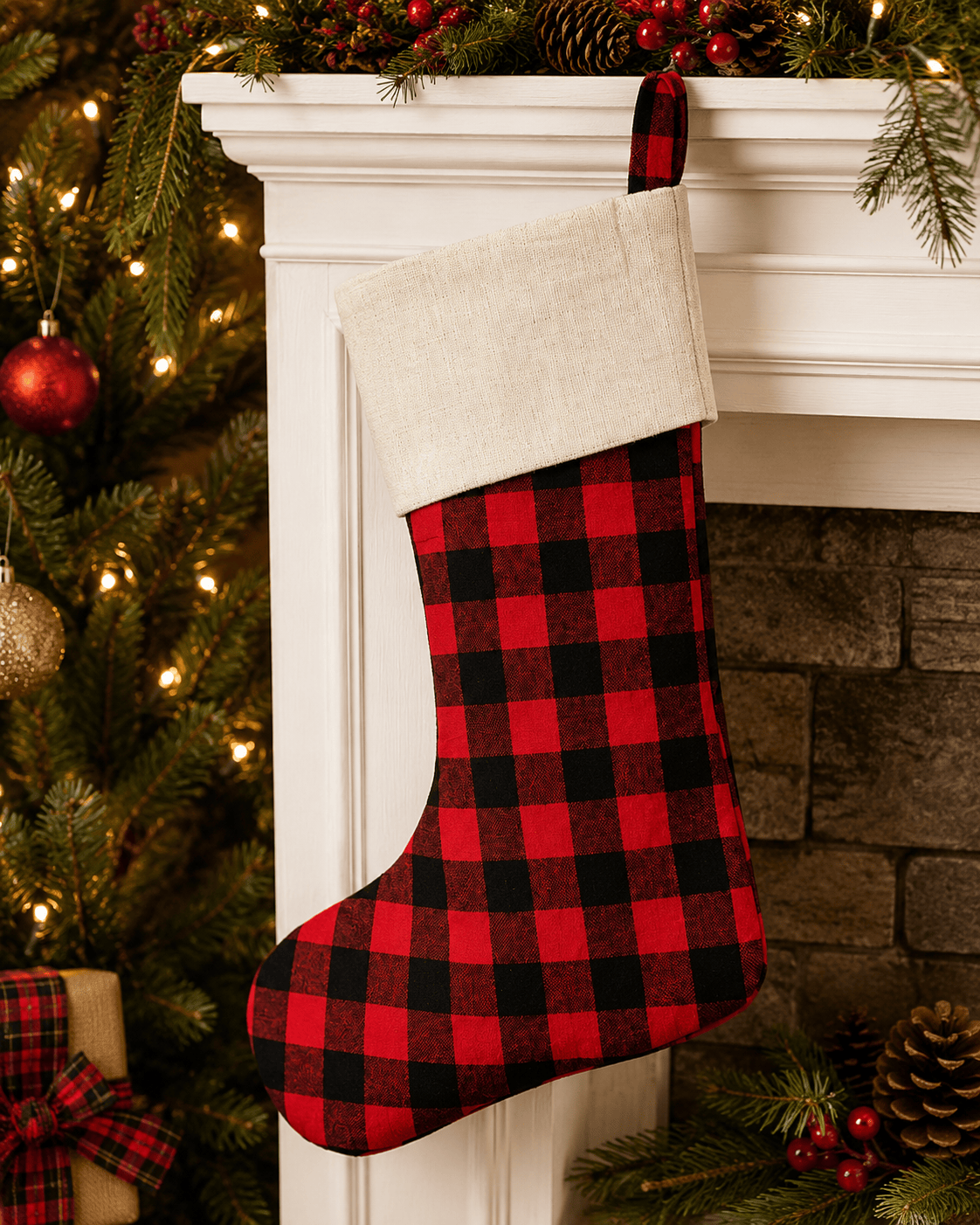 ILTEX Apparel Accessory Stocking - Red Plaid Full