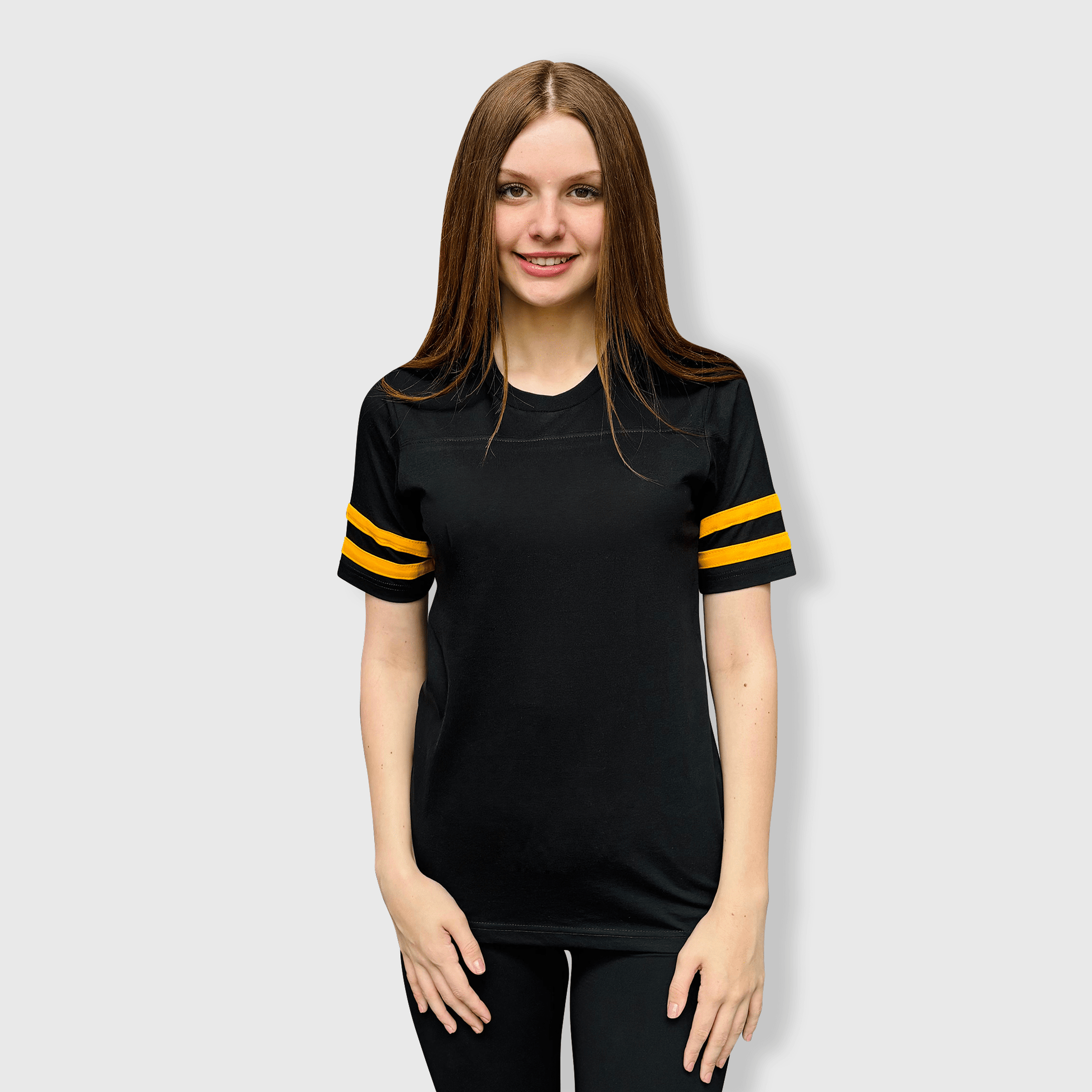 ILTEX Apparel Adult Clothing 2 Stripes Jersey T-Shirt - Black and Gold