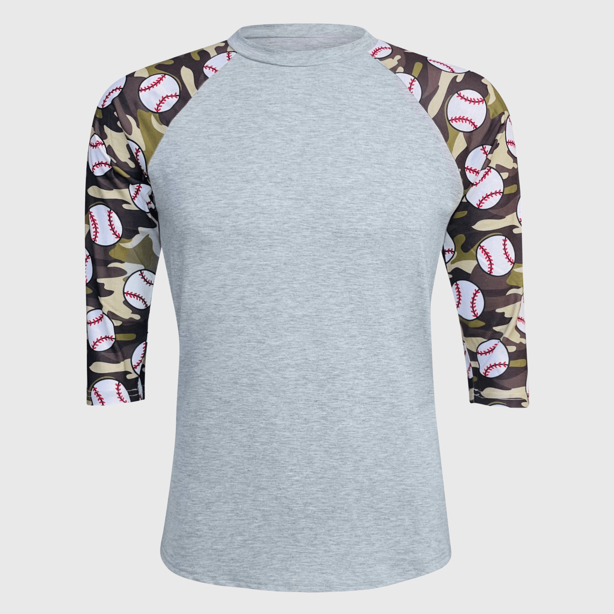 Camo Gray Polyester Baseball Top - Sporty & Stylish | ILTEX