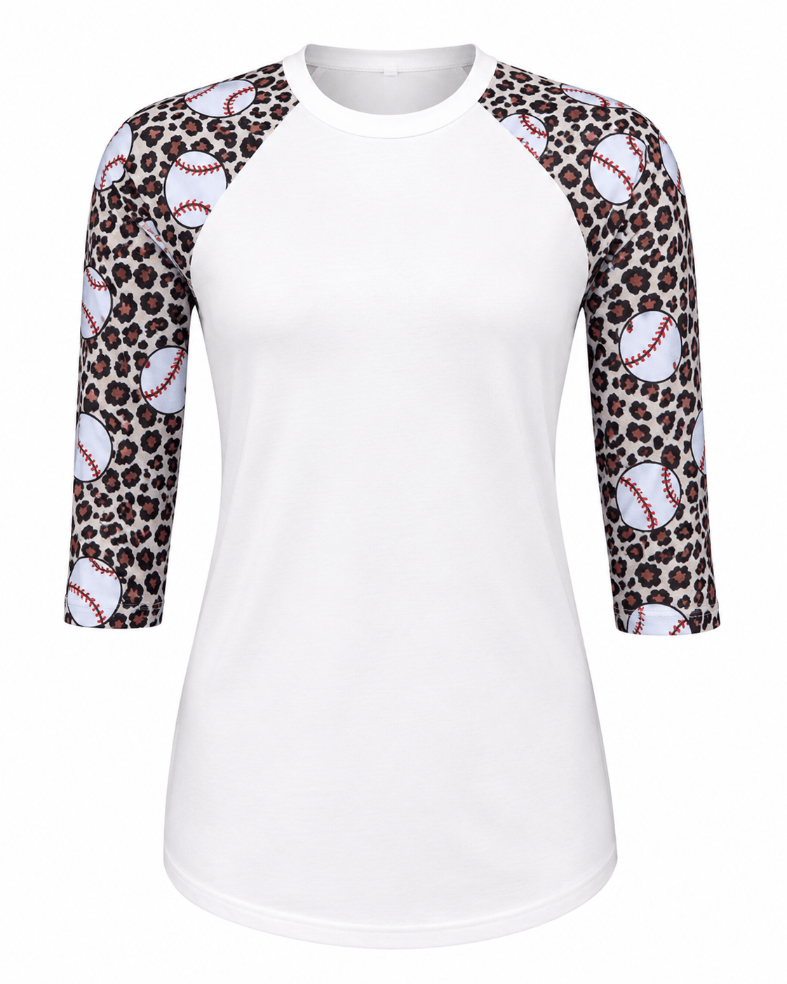 ILTEX Apparel Adult Clothing Baseball Cheetah White Polyester Top