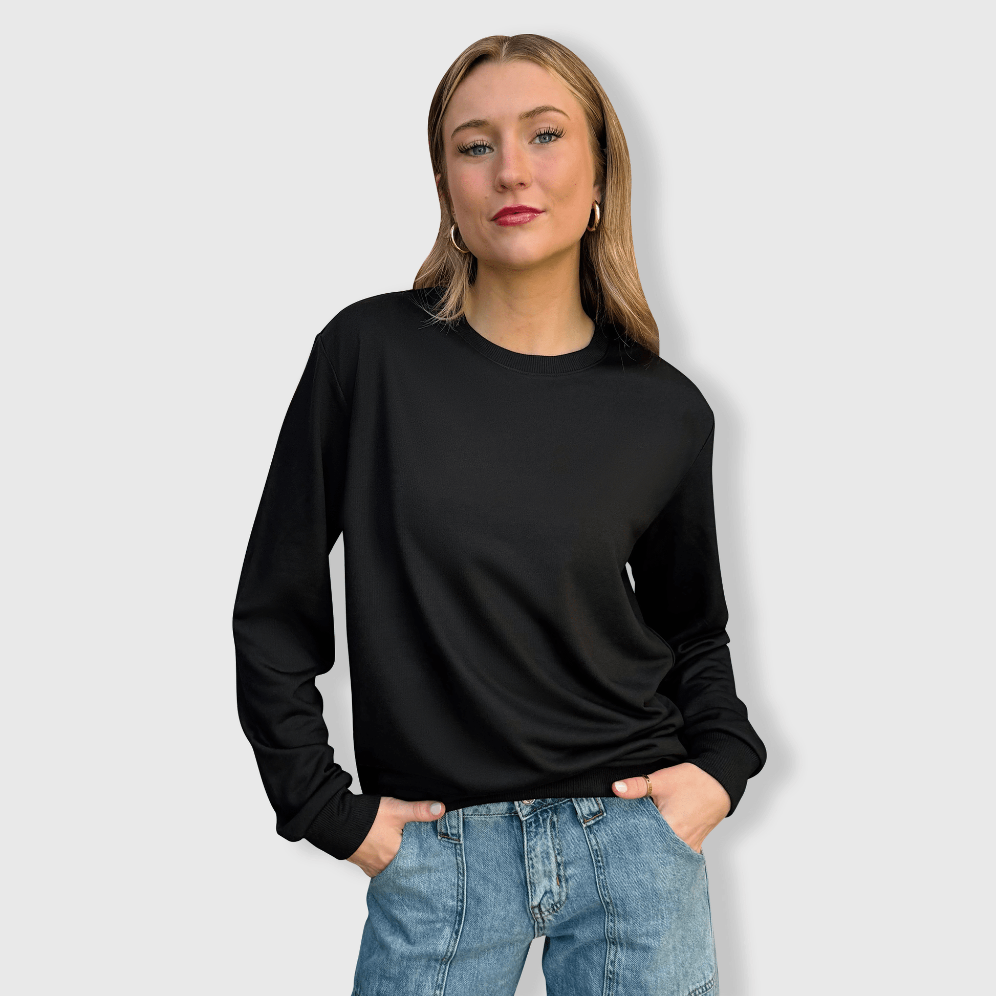 ILTEX Apparel Adult Clothing Black / Small 100% Polyester Sweatshirt Cotton-Feel