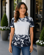 ILTEX Apparel Adult Clothing Black / Small Cloud Distressed Blank Faux Bleached Top