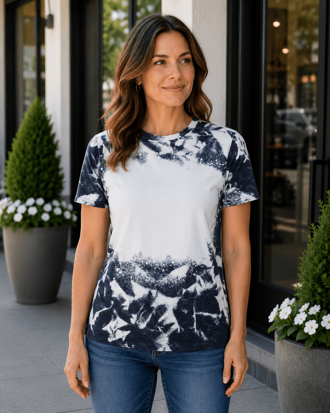 ILTEX Apparel Adult Clothing Black / Small Cloud Distressed Blank Faux Bleached Top