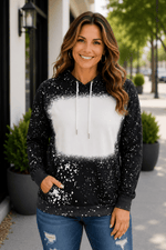 ILTEX Apparel Adult Clothing Black / Small Faux Bleached Hoodie